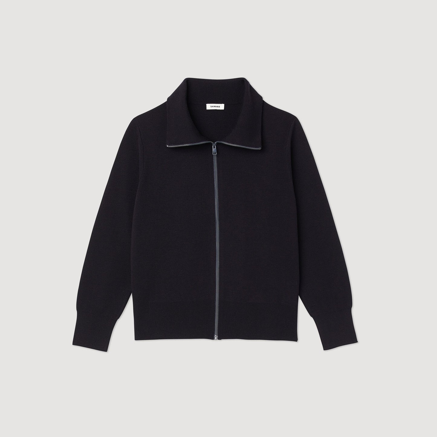 Sandro Zip-up wool cardigan Black