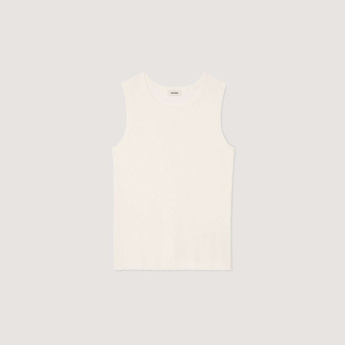 Sandro Rib knit vest top Optic White