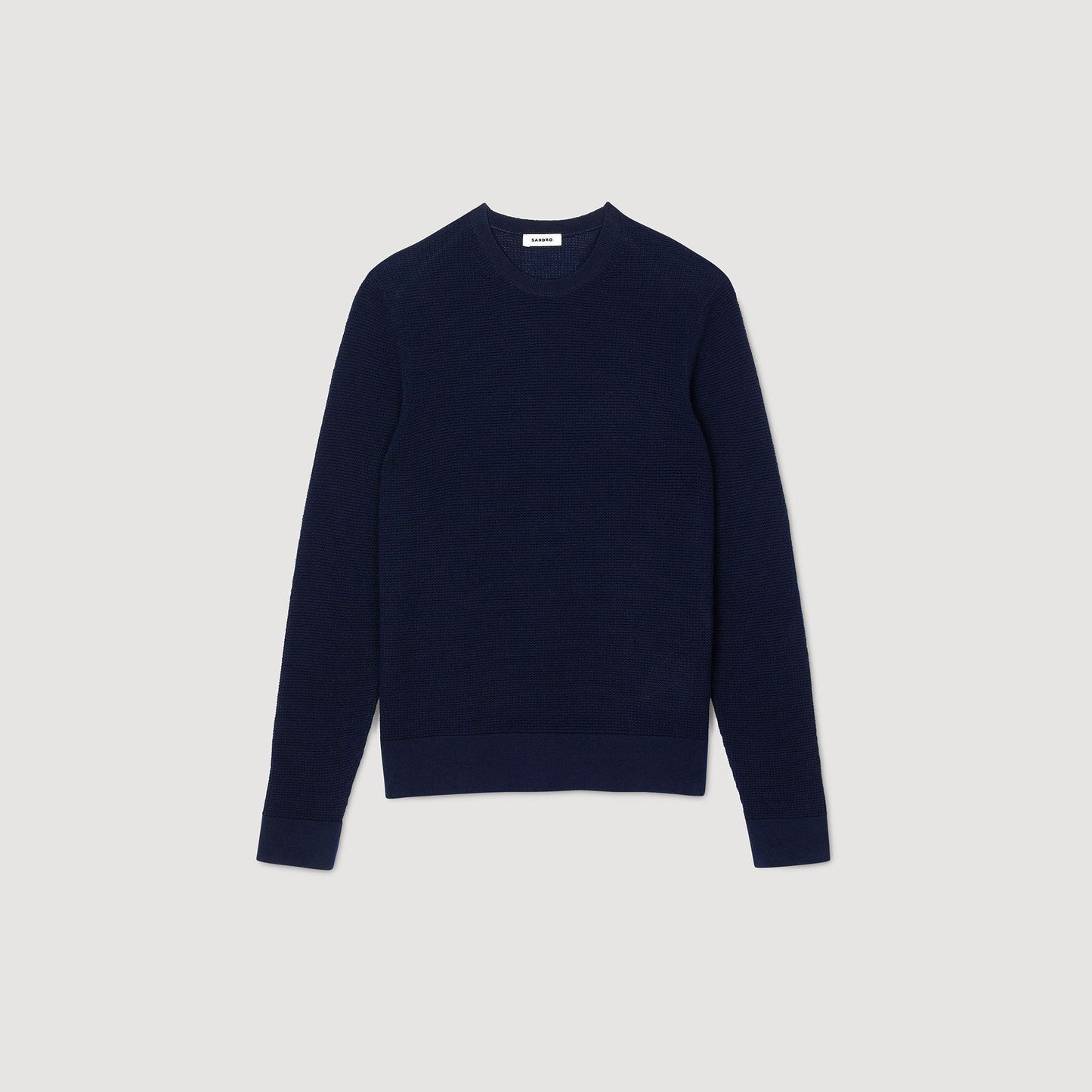 Sandro Textured knit sweater Navy Blue