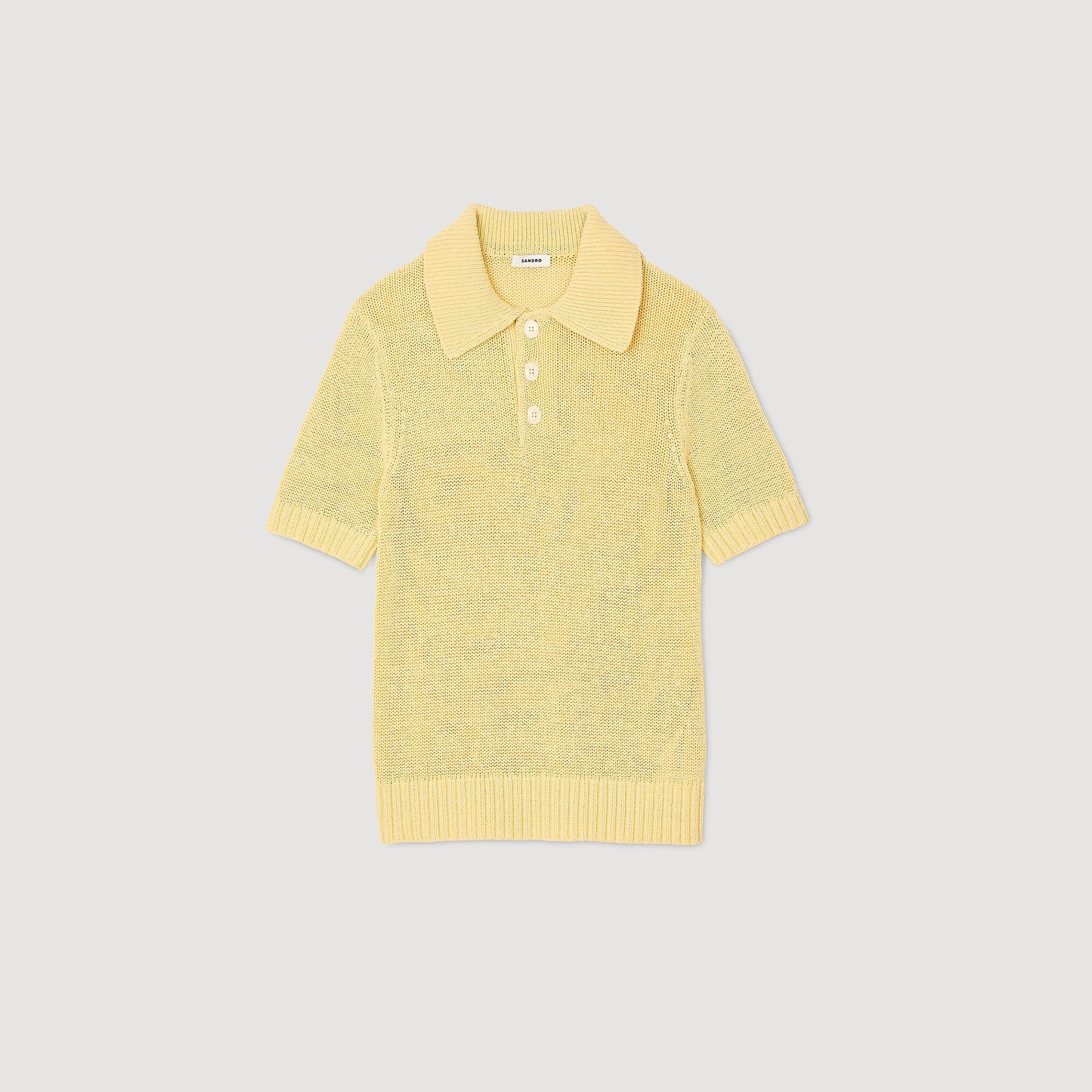 Sandro Knit polo shirt Yellow