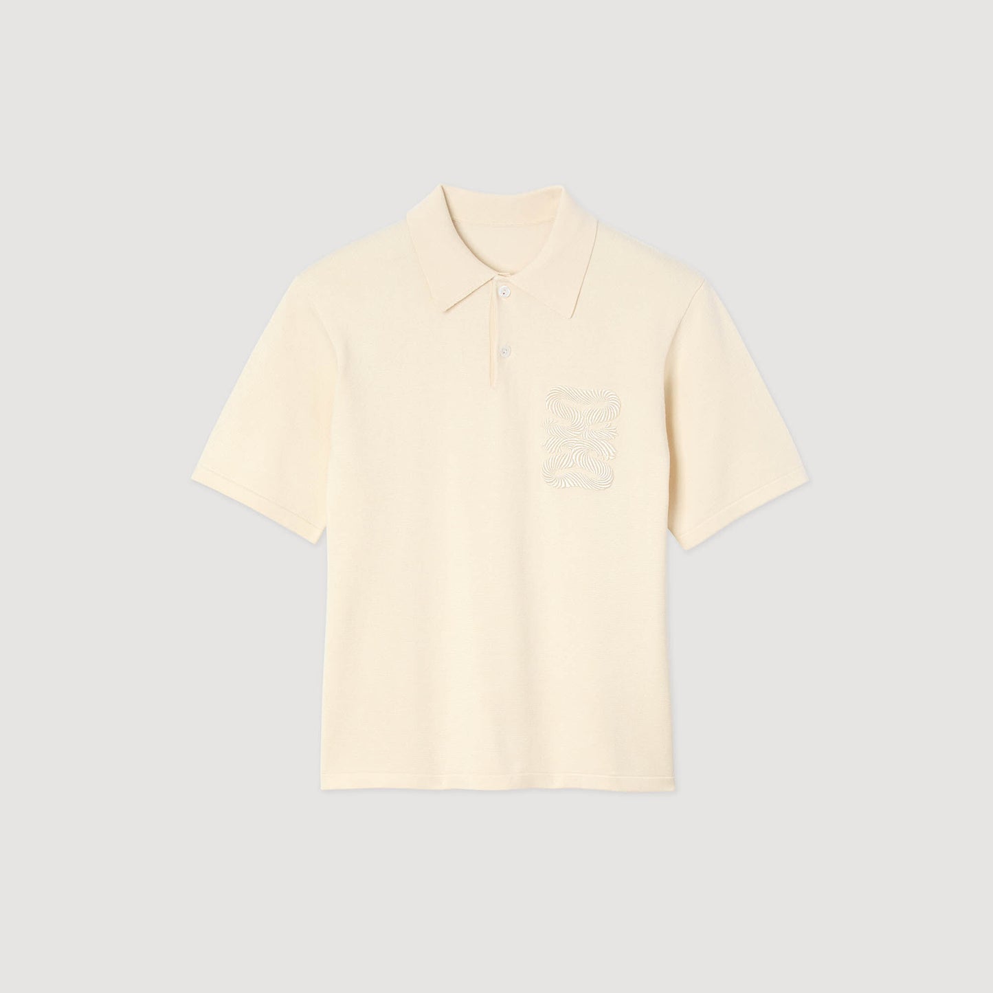 Sandro Polo with rope embroidery Butter Cream