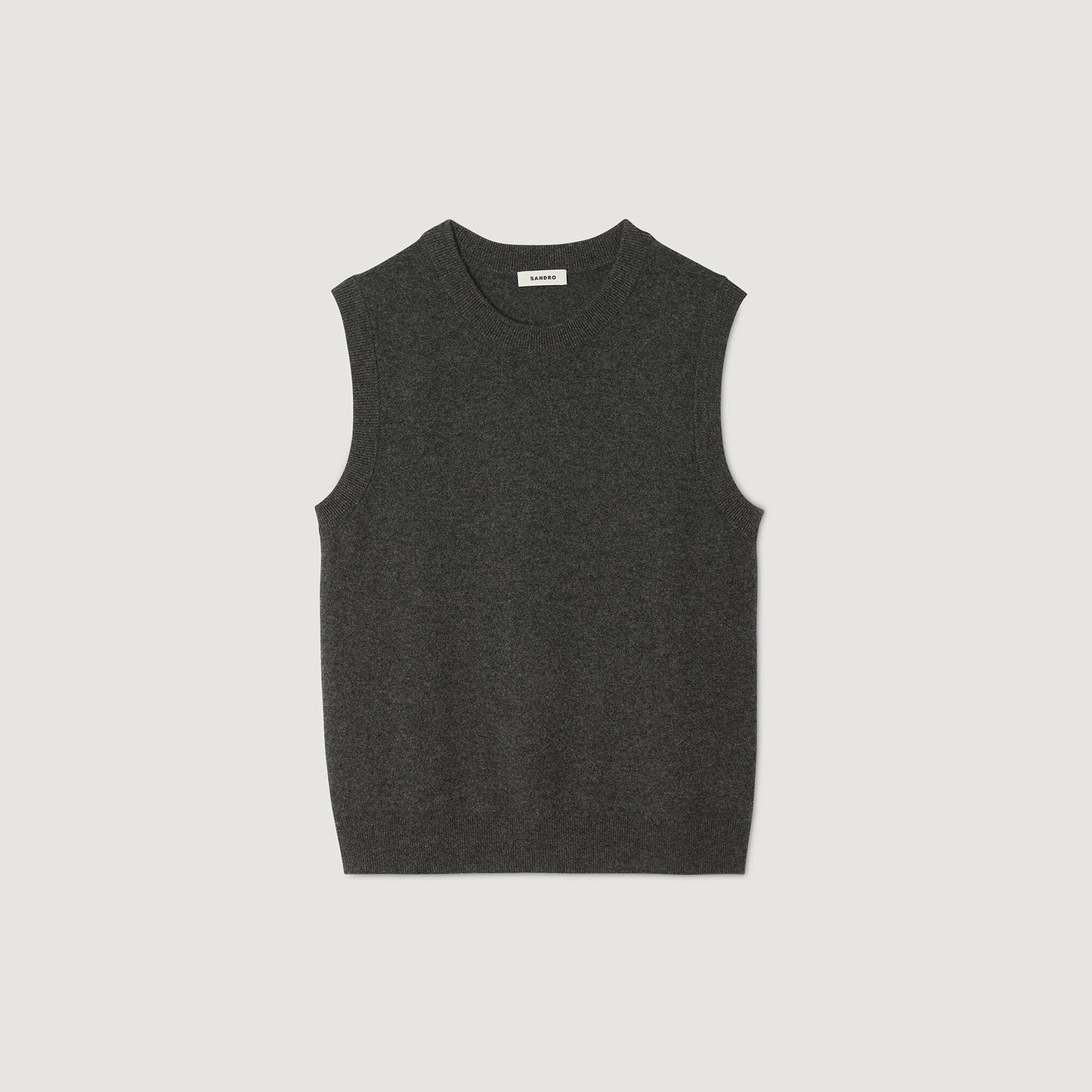 Sandro Cashmere sweater vest Heather Charcoal