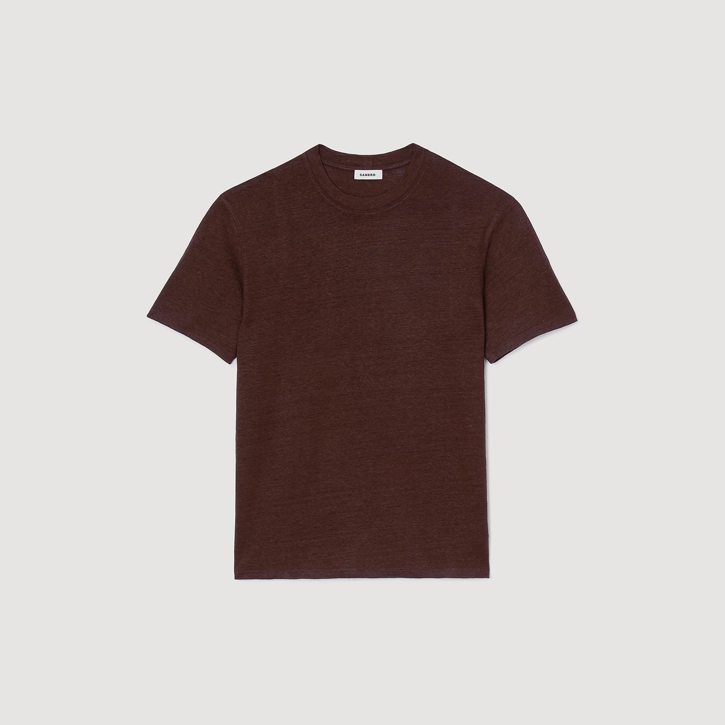Sandro Certified linen T-shirt Moka.