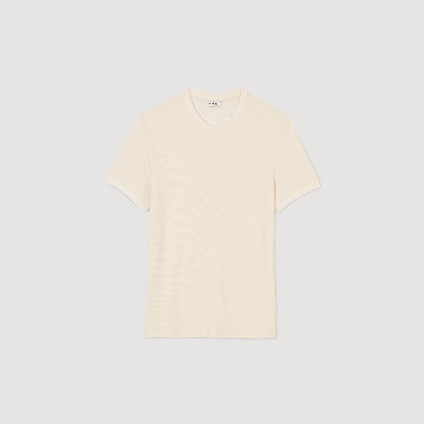 Sandro Mock neck T-shirt Ivory.