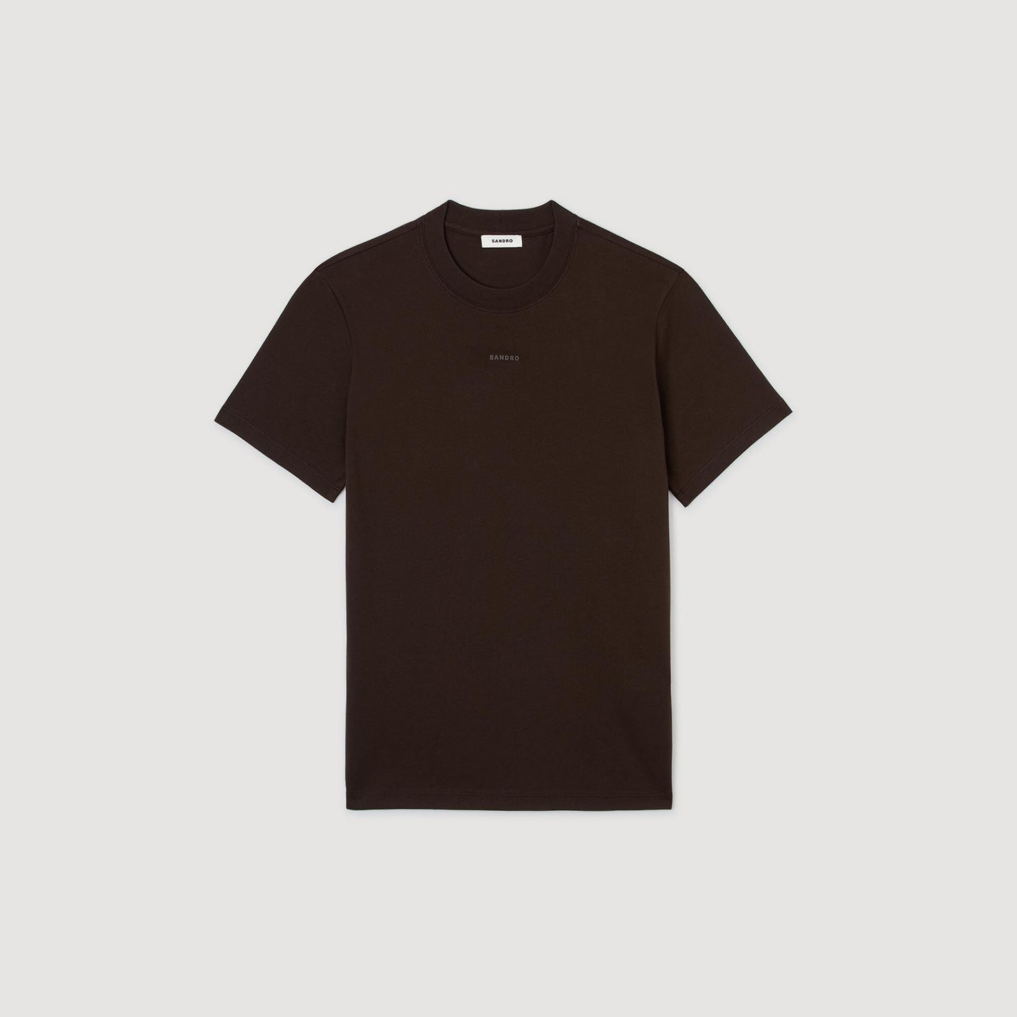 Sandro Cotton T-shirt with logo Chocolate