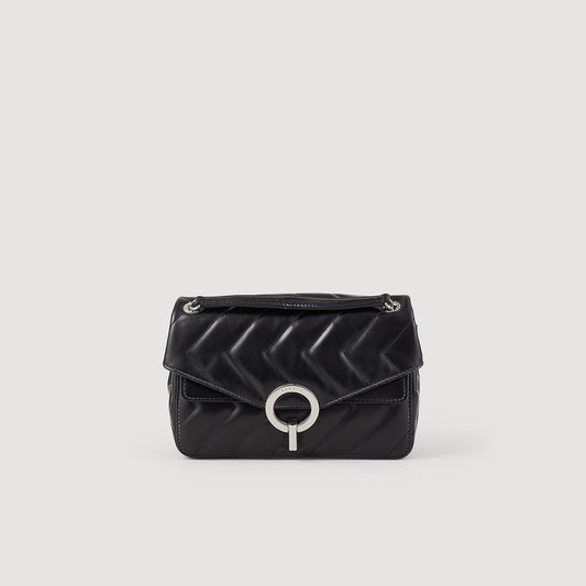 Sandro Yza bag in certified leather Black