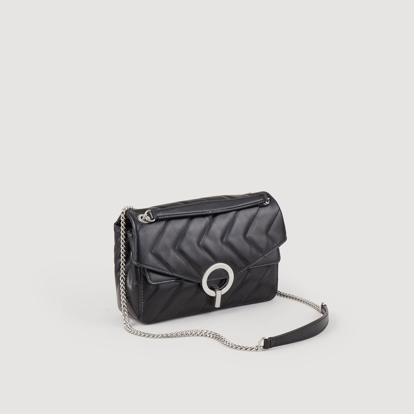 Sandro Yza bag in certified leather Black