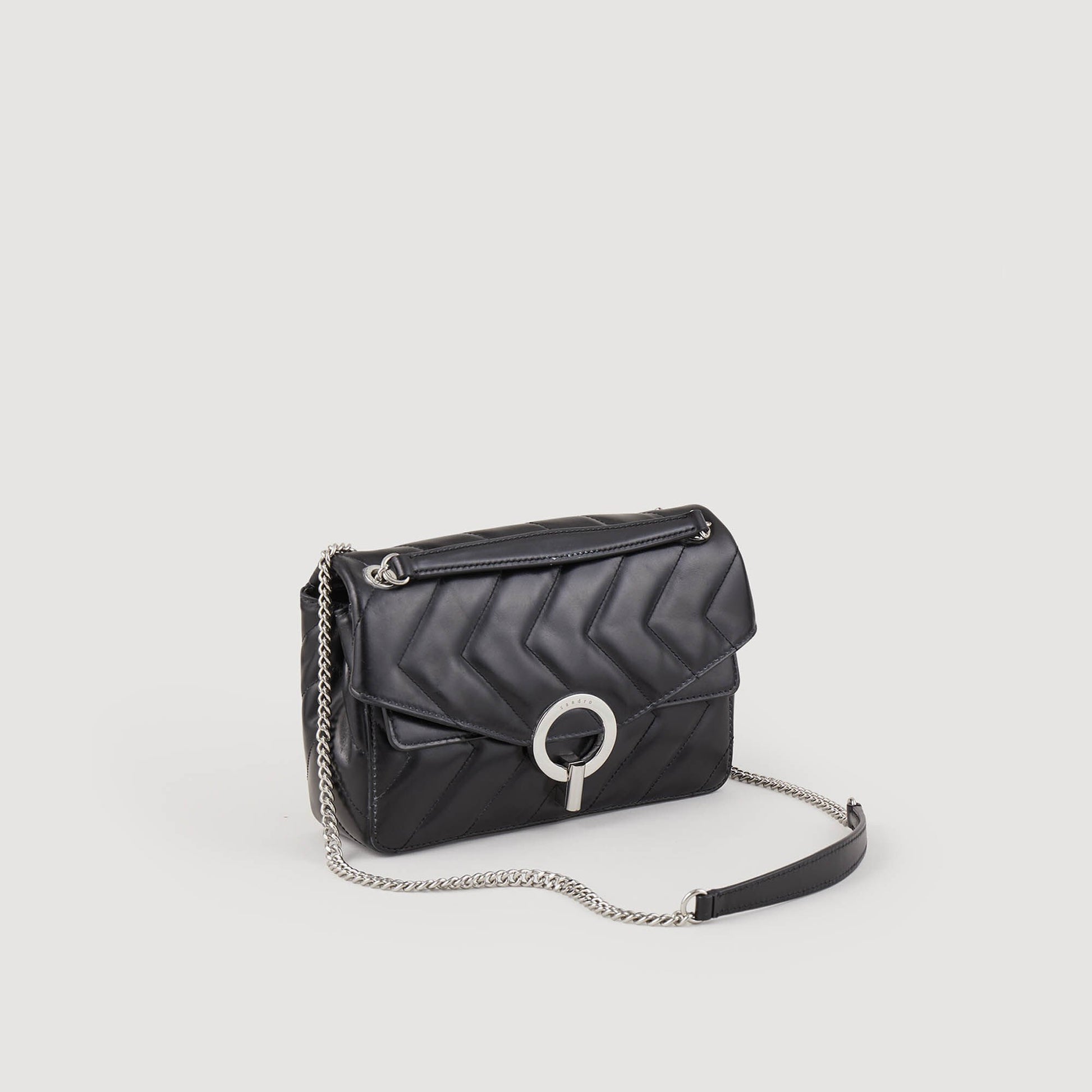 Sandro Yza bag in certified leather Black
