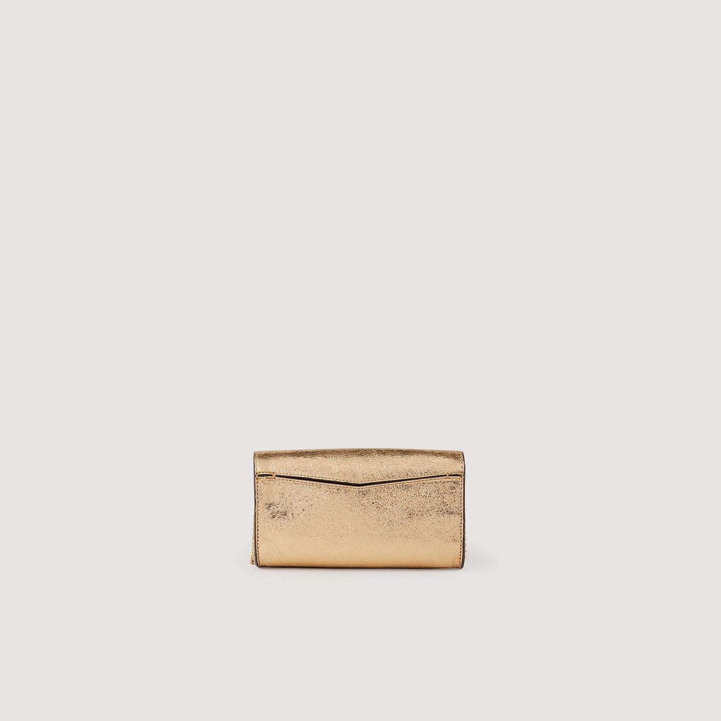 Sandro Gold leather clutch bag Gold
