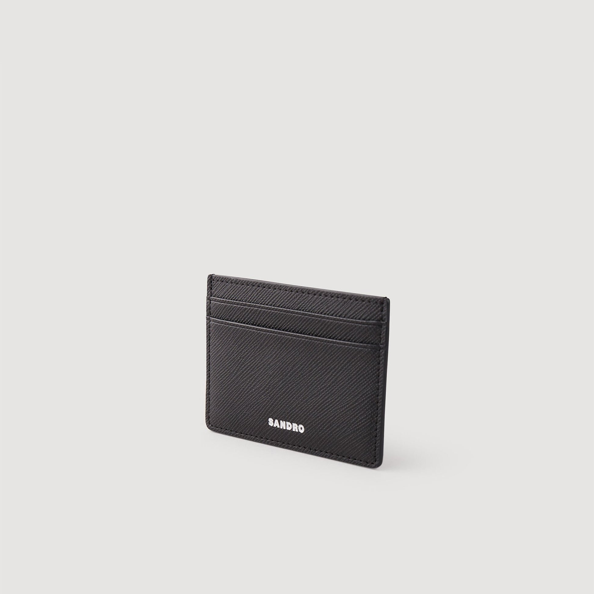 Sandro Reconstituted leather cardholder Black