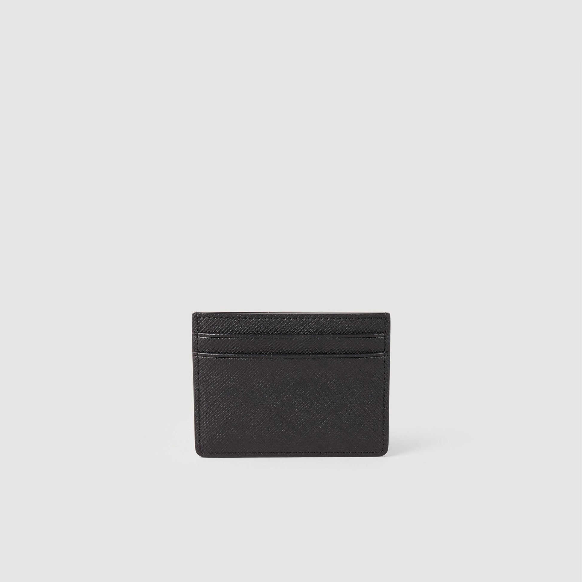 Sandro Reconstituted leather cardholder Black
