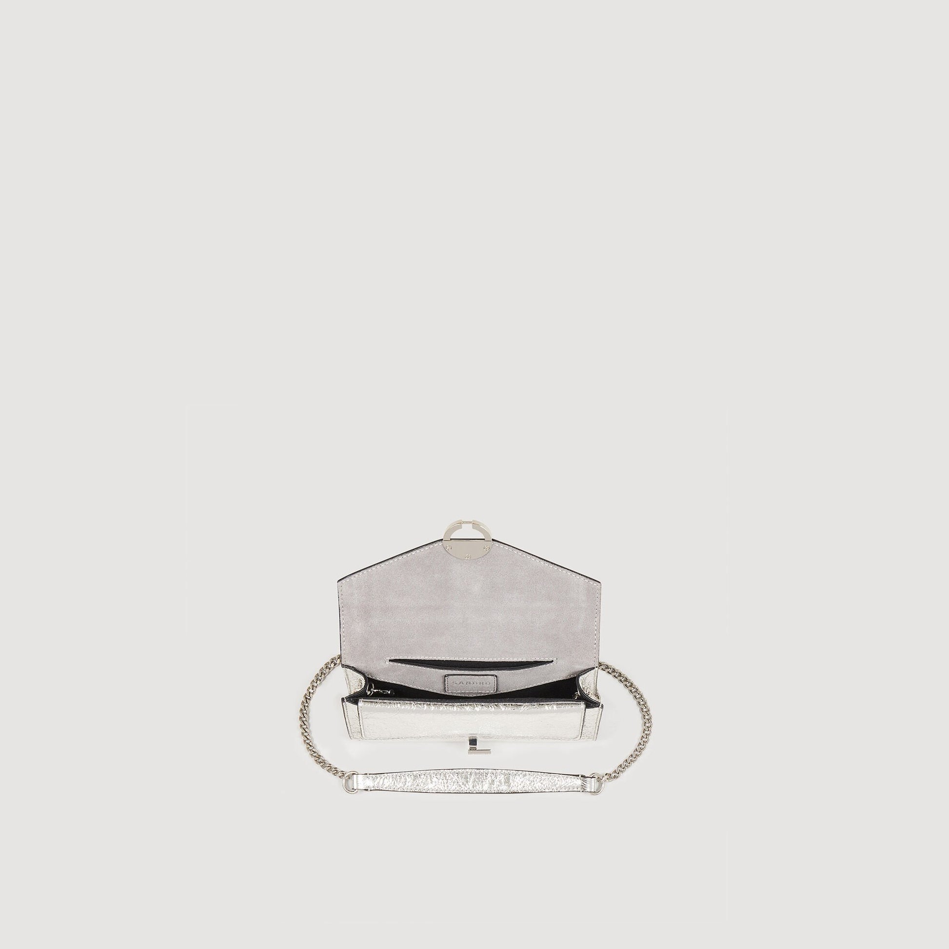 Sandro Yza Pocket clutch bag Silver