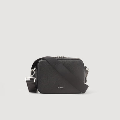 Sandro Small reconstituted leather bag Black