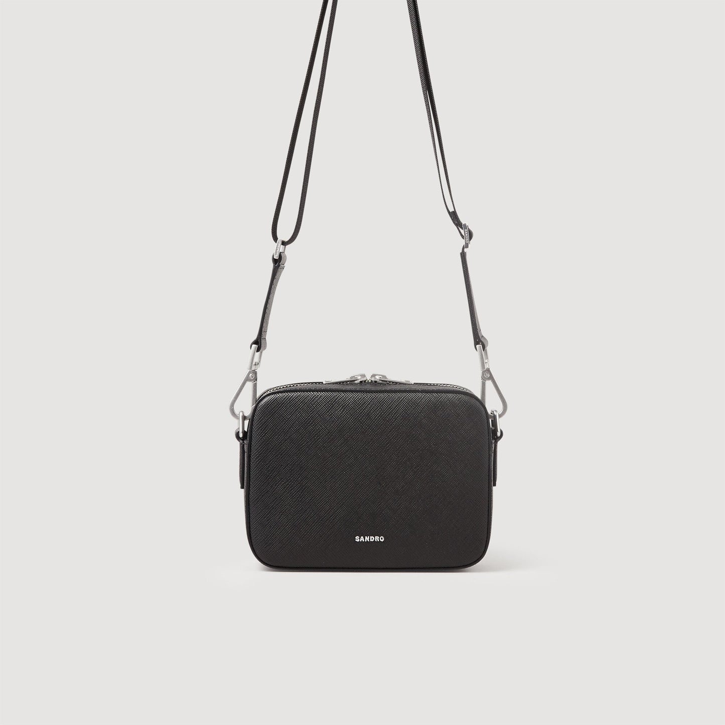Sandro Small reconstituted leather bag Black