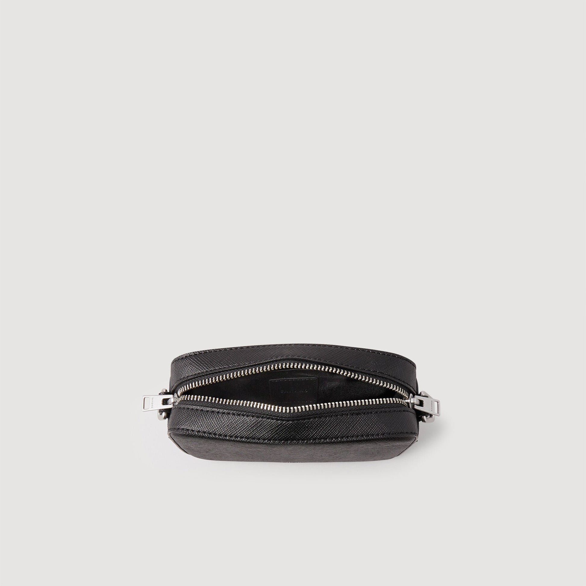 Sandro Small reconstituted leather bag Black