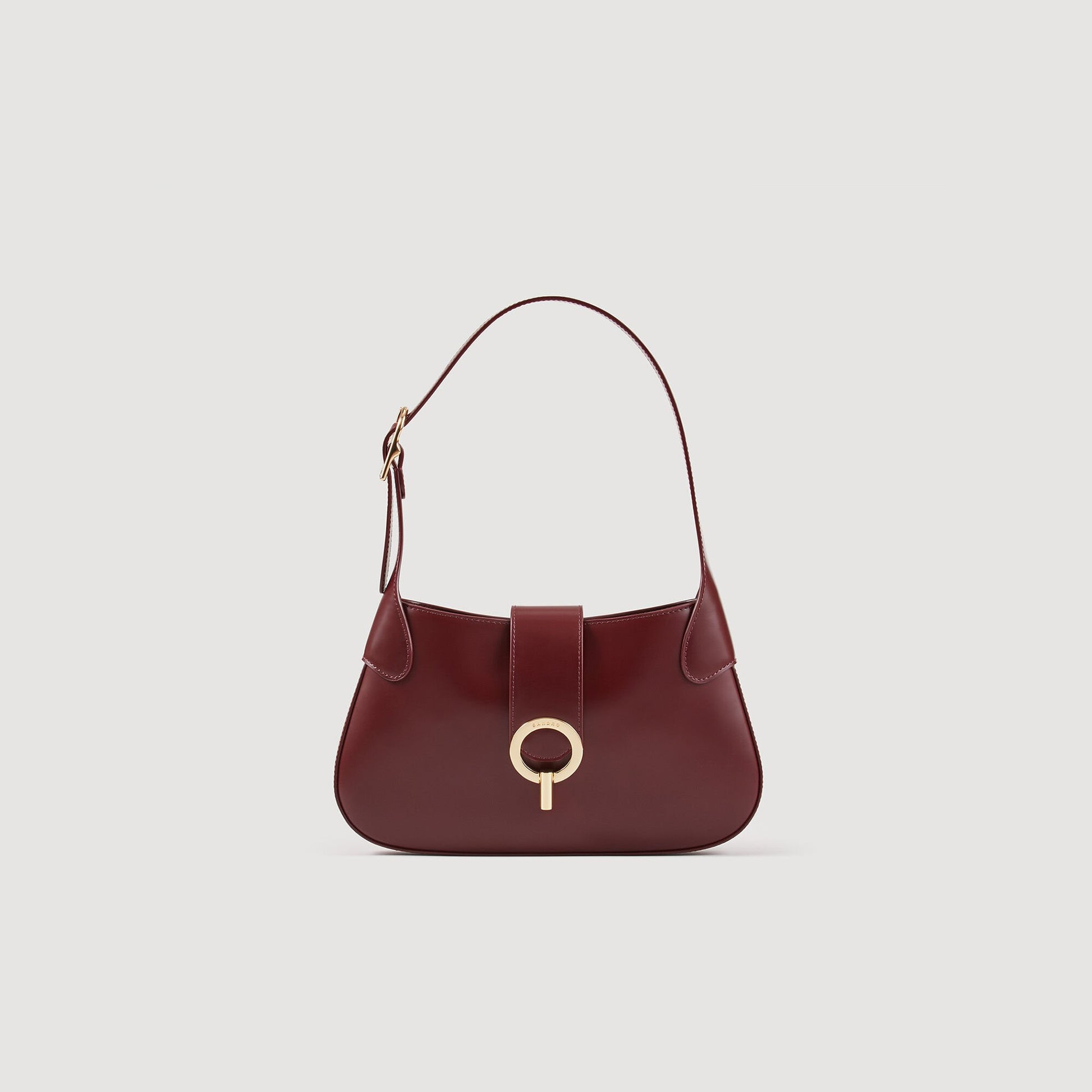 Sandro Janet bag in certified leather Bordeaux