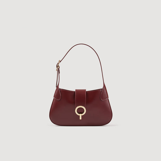 Sandro Janet bag in certified leather Bordeaux