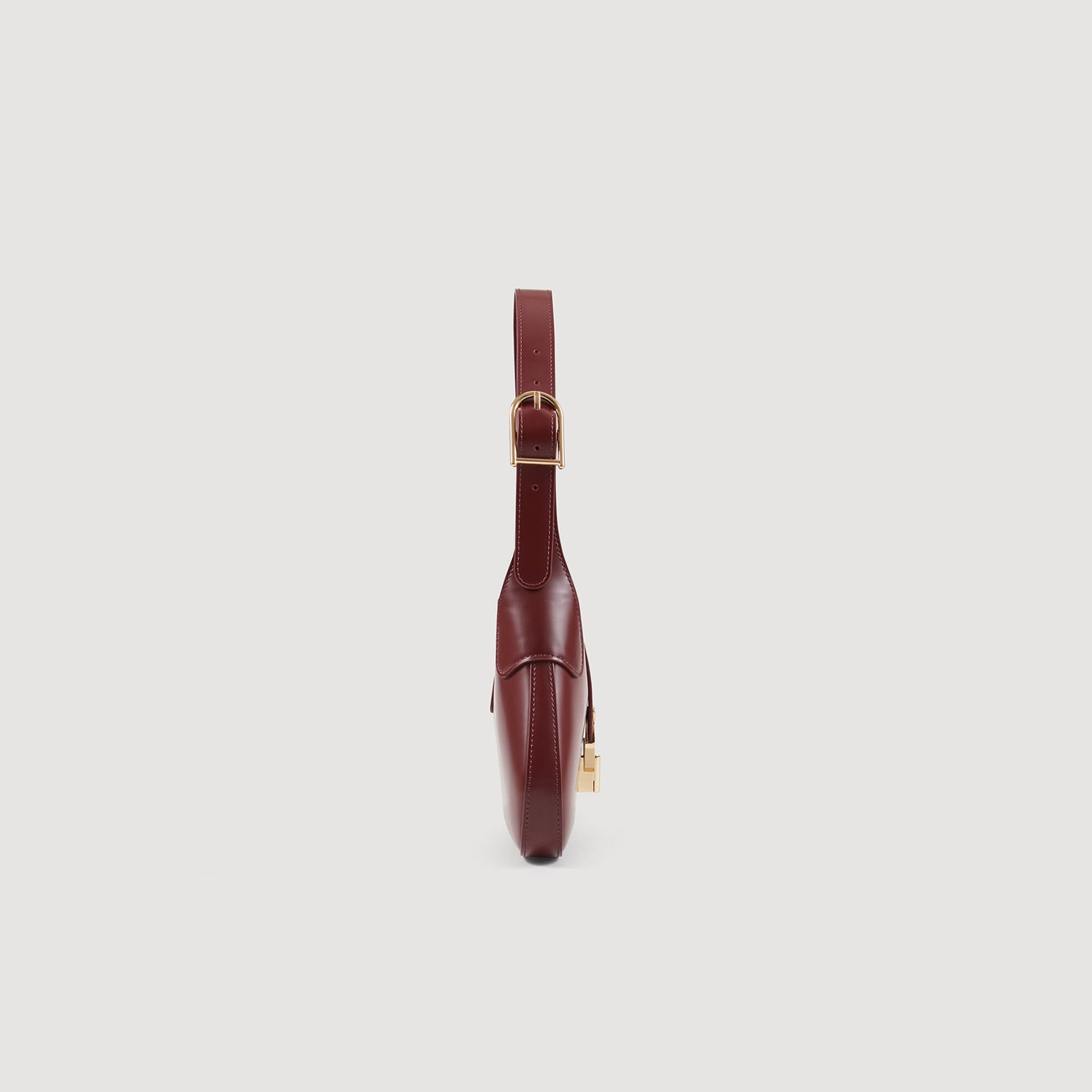 Sandro Janet bag in certified leather Bordeaux