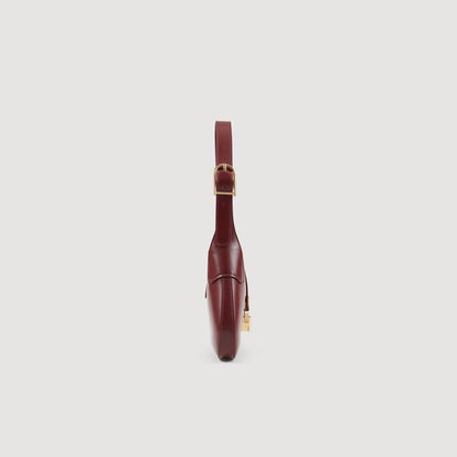 Sandro Janet bag in certified leather Bordeaux