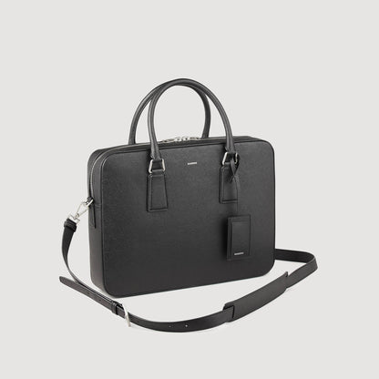 Sandro Reconstituted leather briefcase Black