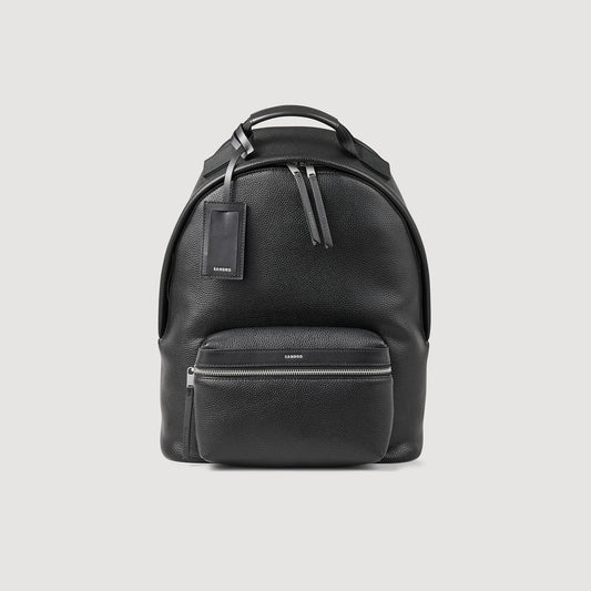 Sandro Coated canvas backpack Black