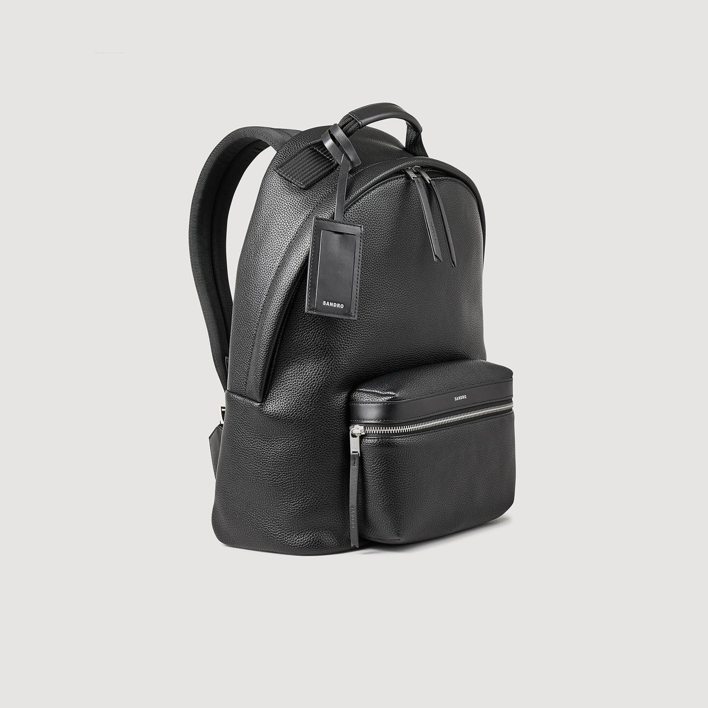 Sandro Coated canvas backpack Black