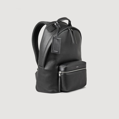 Sandro Coated canvas backpack Black