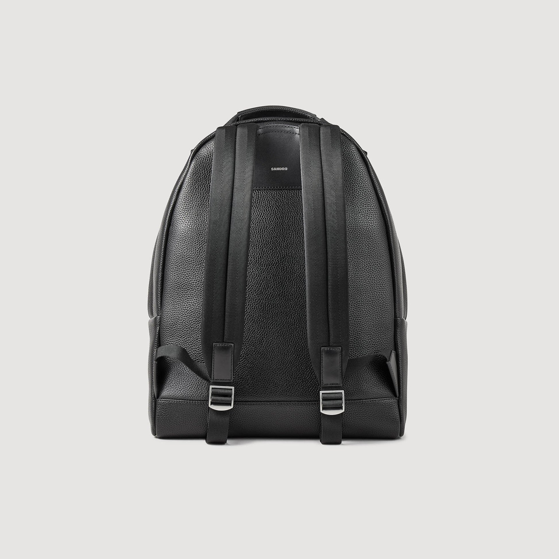 Sandro Coated canvas backpack Black