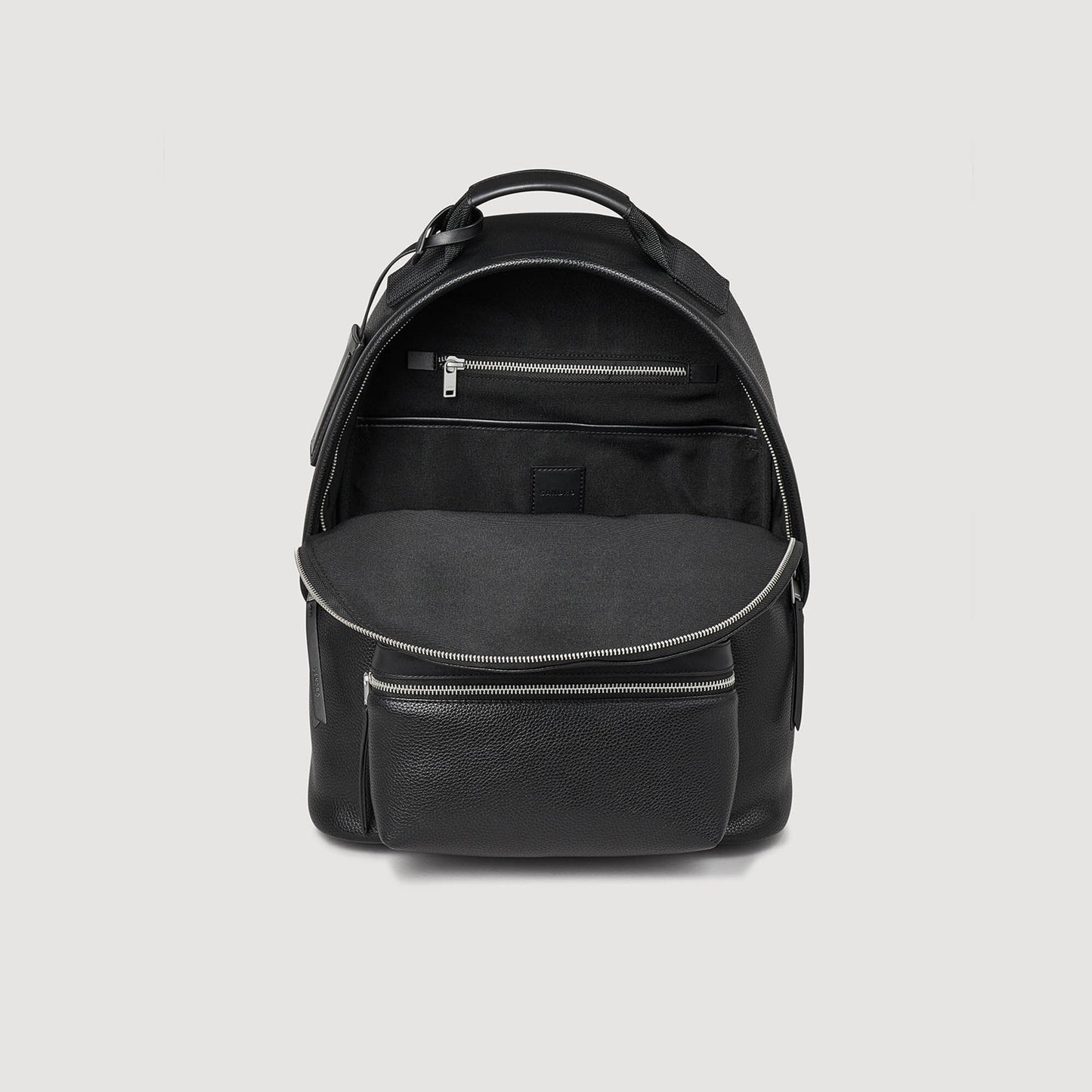 Sandro Coated canvas backpack Black