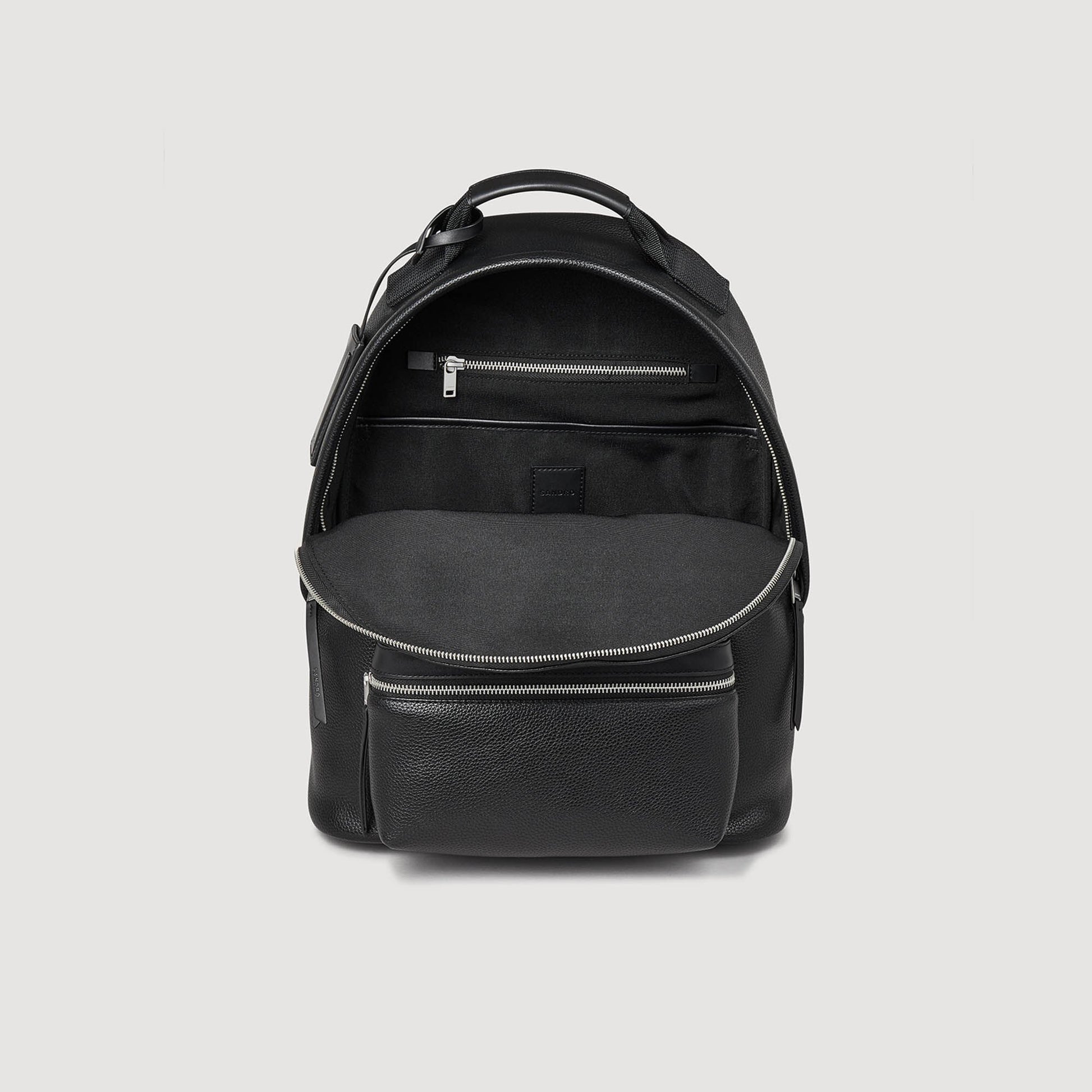 Sandro Coated canvas backpack Black