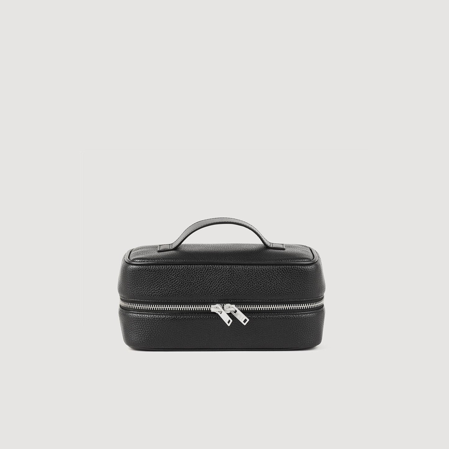 Sandro Toiletry bag in grained fabric Black