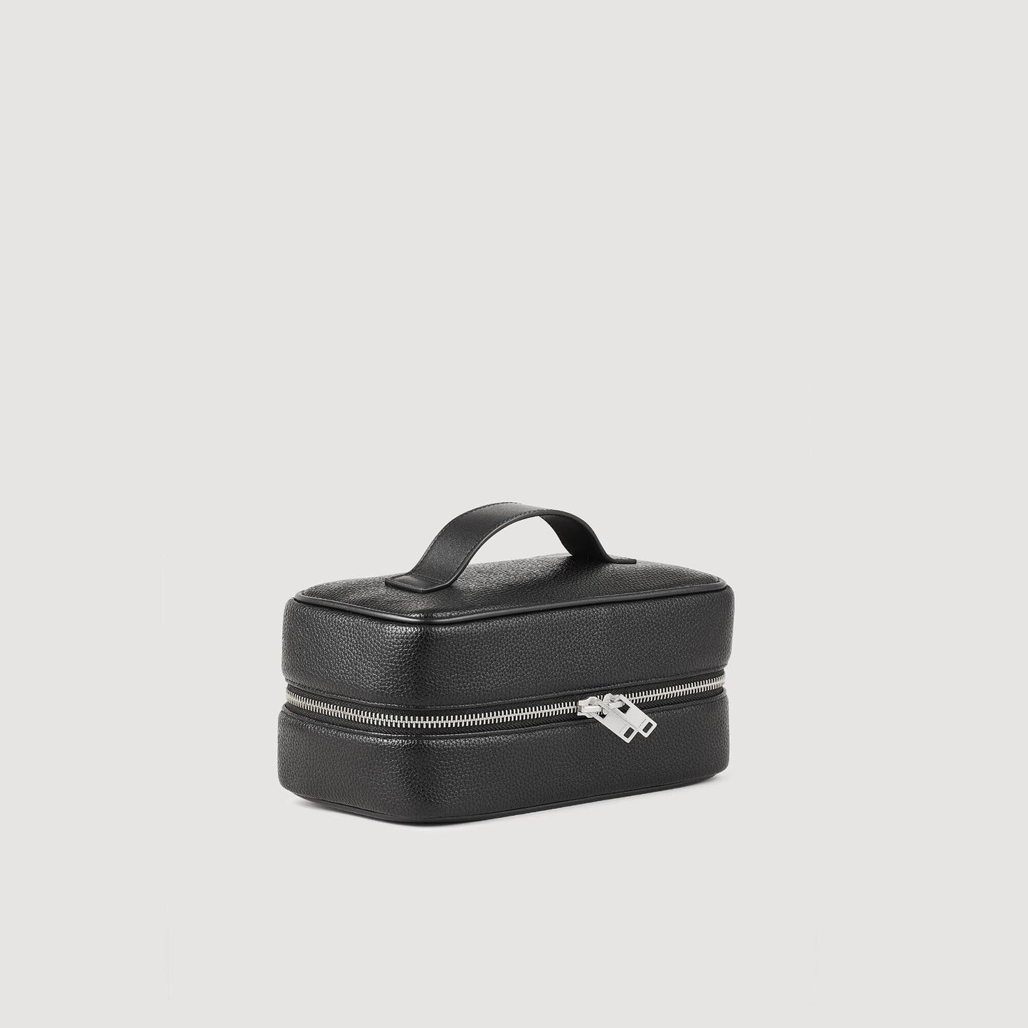 Sandro Toiletry bag in grained fabric Black