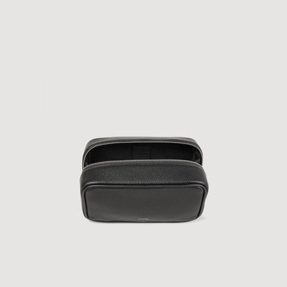 Sandro Toiletry bag in grained fabric Black