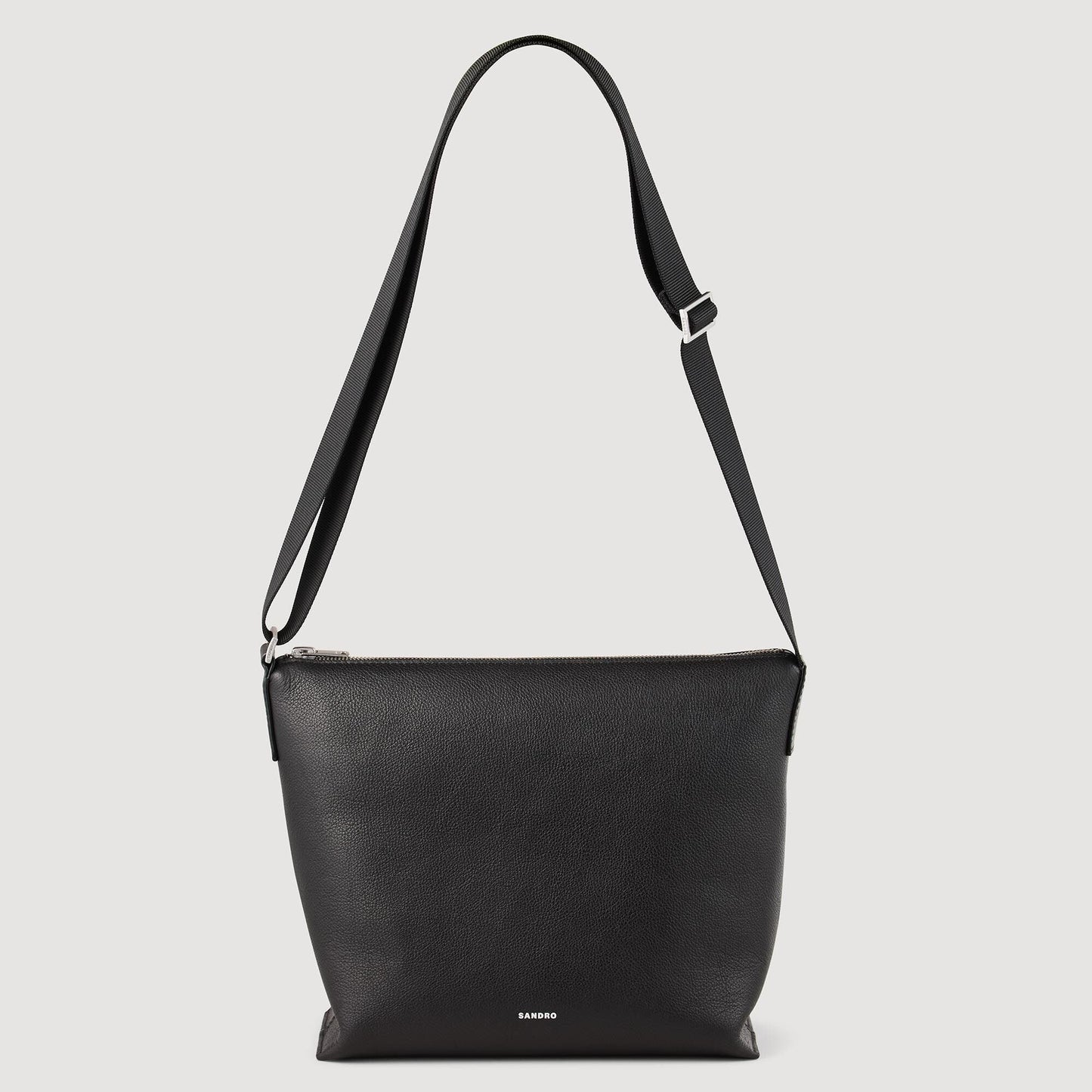Sandro Grained leather satchel Black