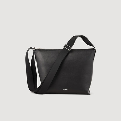 Sandro Grained leather satchel Black