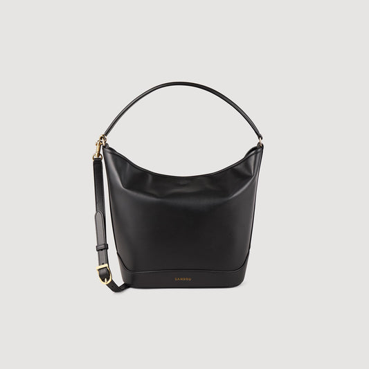 Sandro TANGOSO leather bucket bag Black