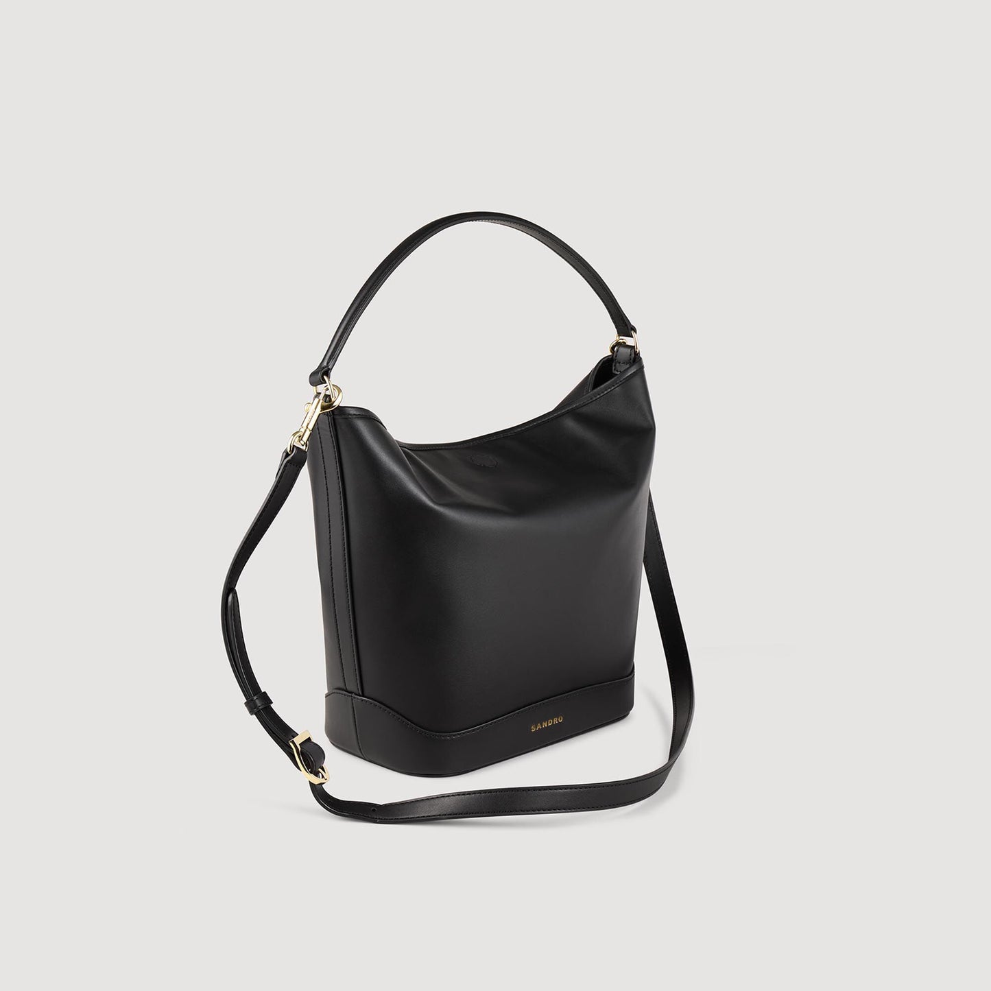 Sandro TANGOSO leather bucket bag Black
