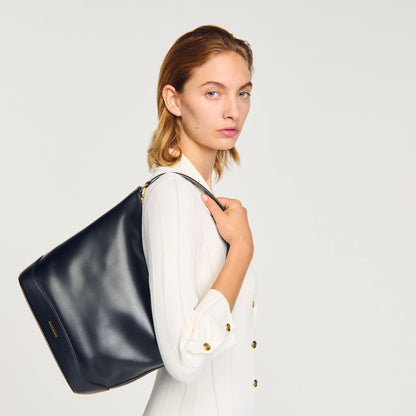 Sandro TANGOSO leather bucket bag Black