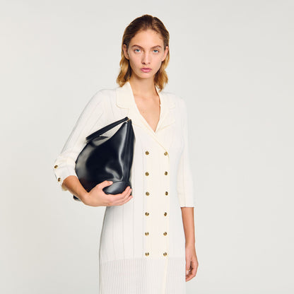 Sandro TANGOSO leather bucket bag Black