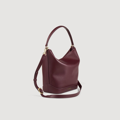 Sandro TANGOSO leather bucket bag Bordeaux
