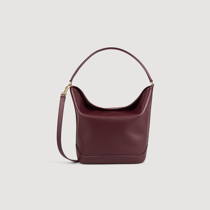 Sandro TANGOSO leather bucket bag Bordeaux
