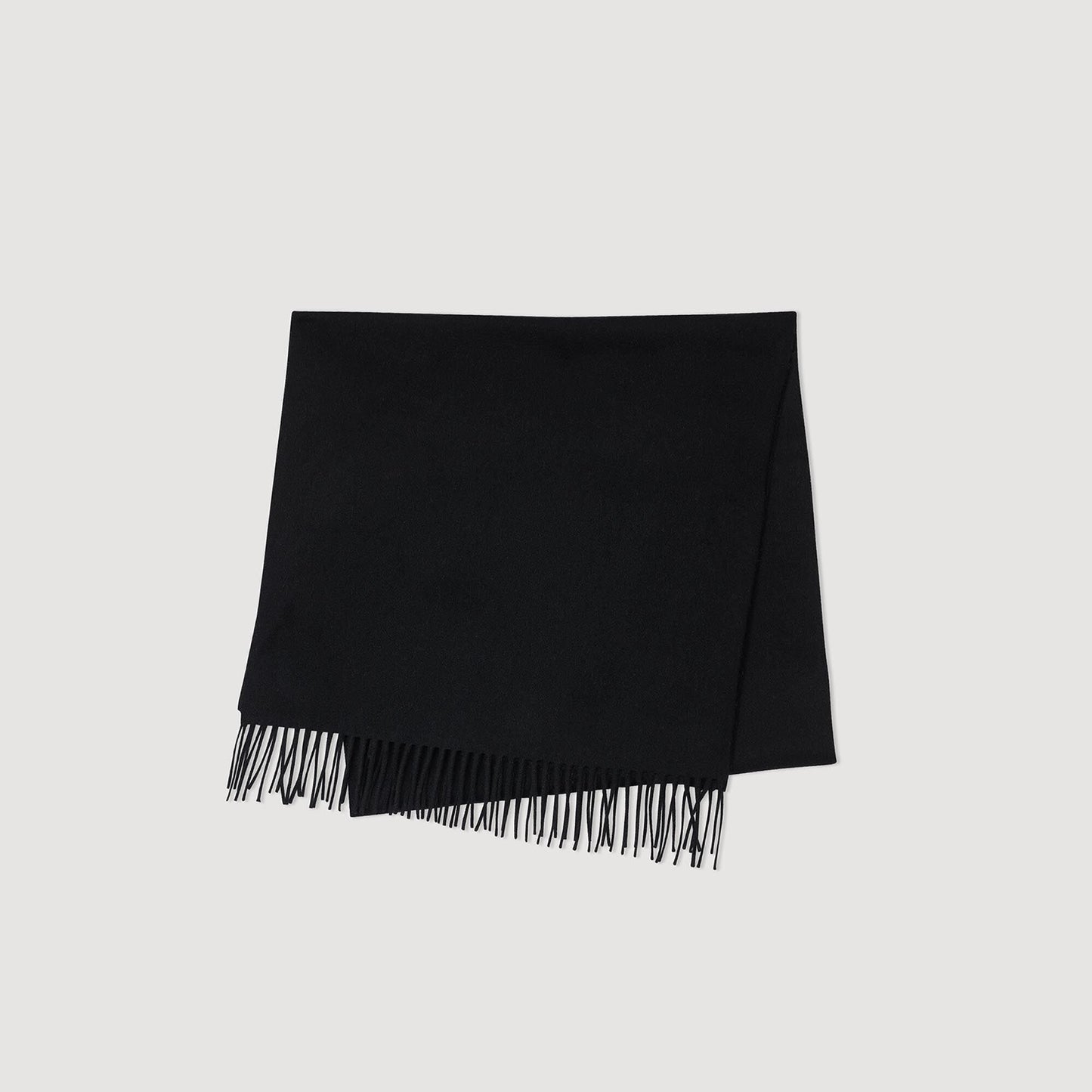 Sandro Wool and cashmere scarf Black