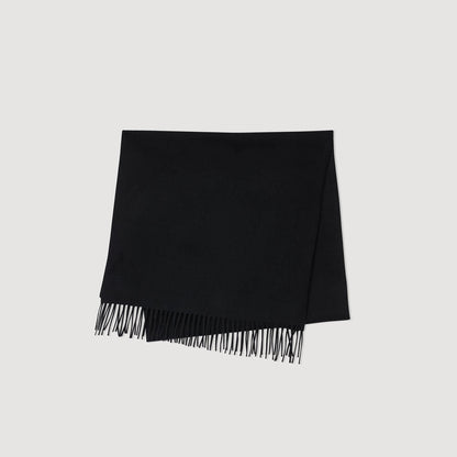 Sandro Wool and cashmere scarf Black