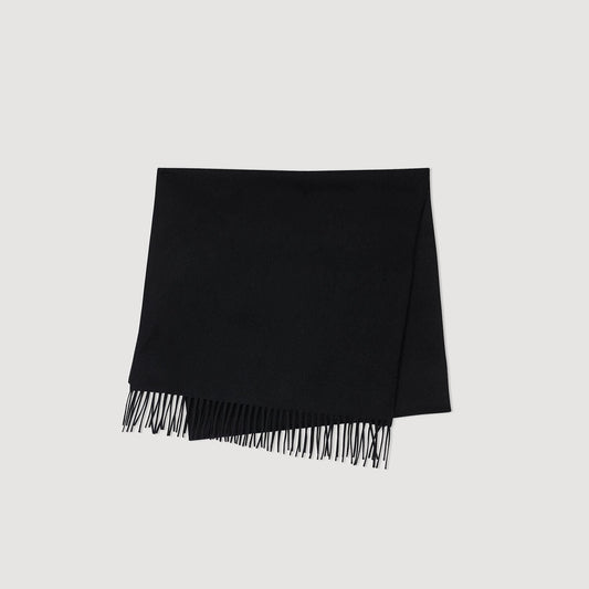 Sandro Wool and cashmere scarf Black