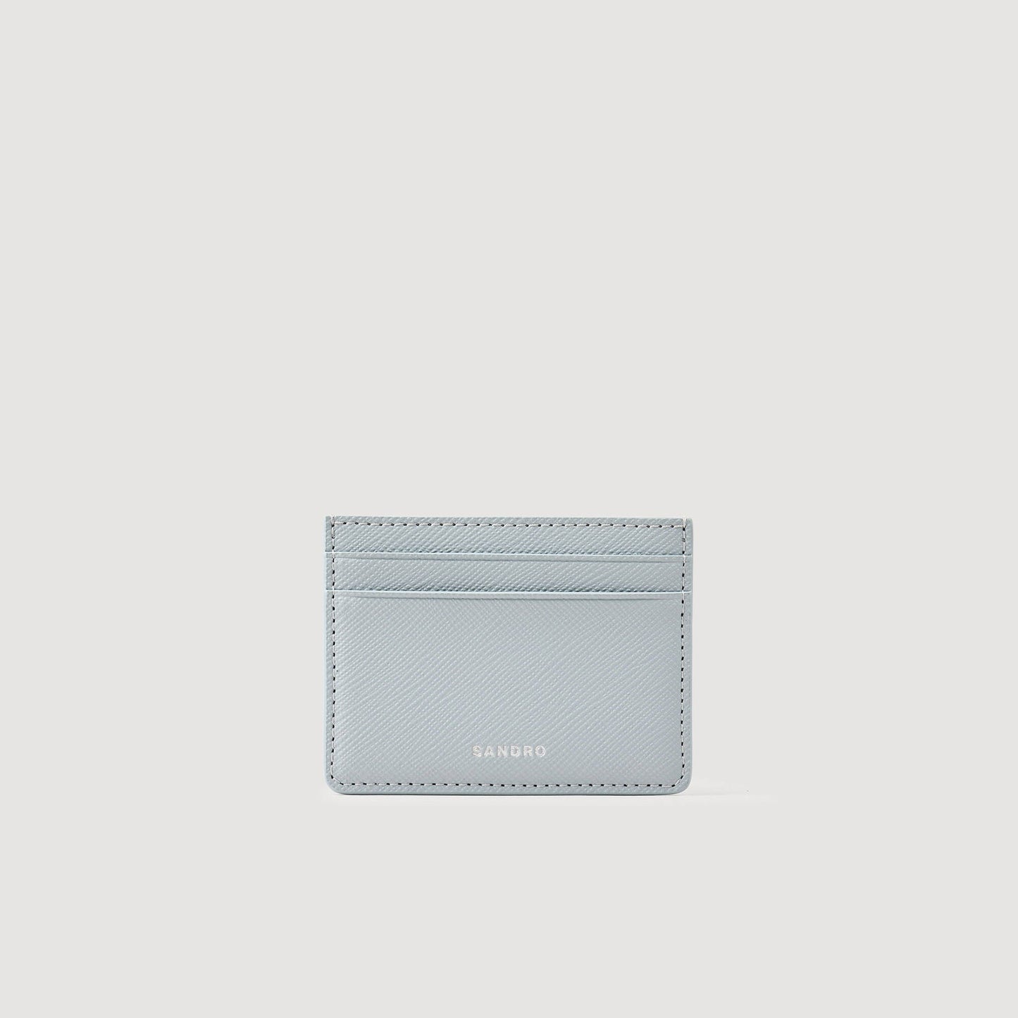 Sandro Reconstituted leather cardholder Blue Sky