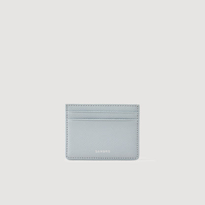 Sandro Reconstituted leather cardholder Blue Sky