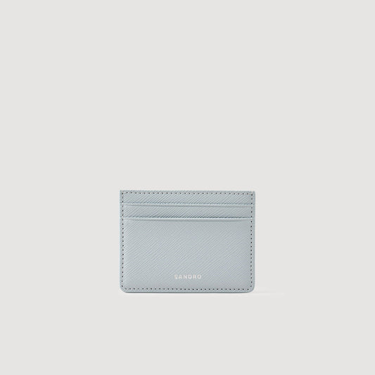 Sandro Reconstituted leather cardholder Blue Sky