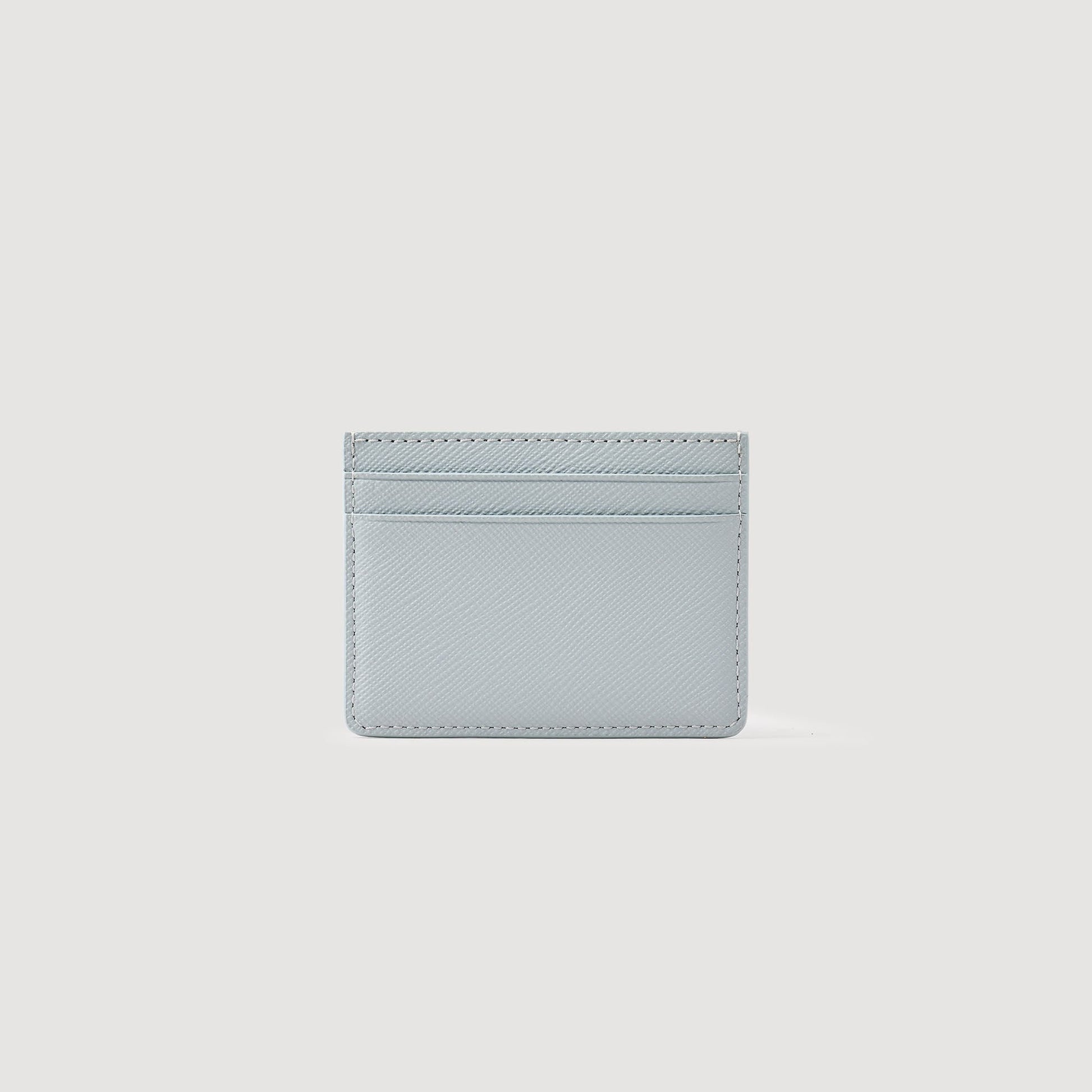 Sandro Reconstituted leather cardholder Blue Sky