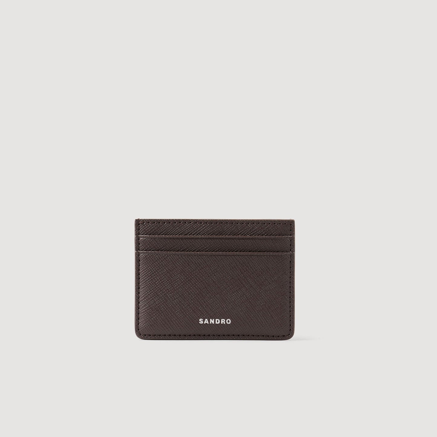 Sandro Reconstituted leather cardholder Chocolate