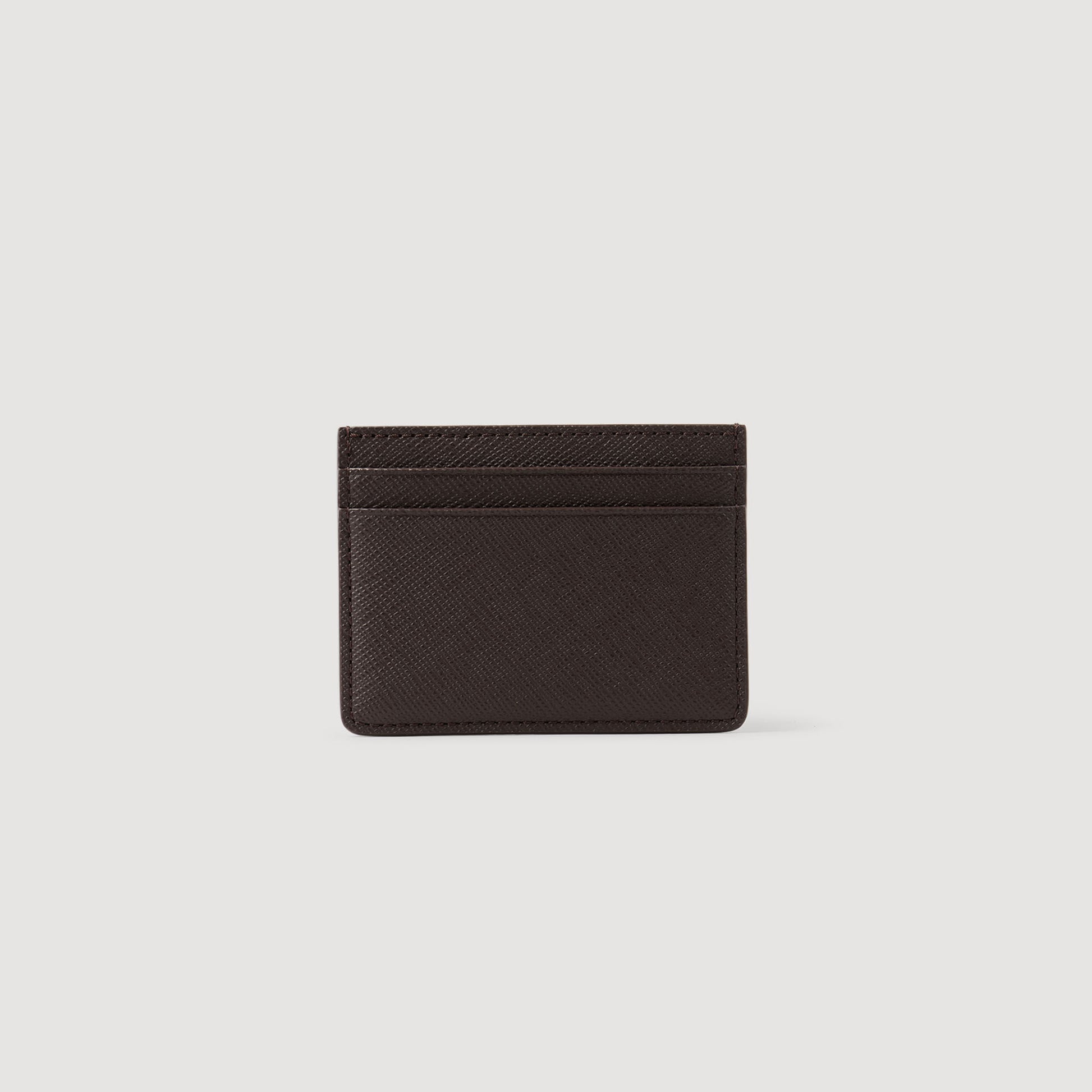 Sandro Reconstituted leather cardholder Chocolate